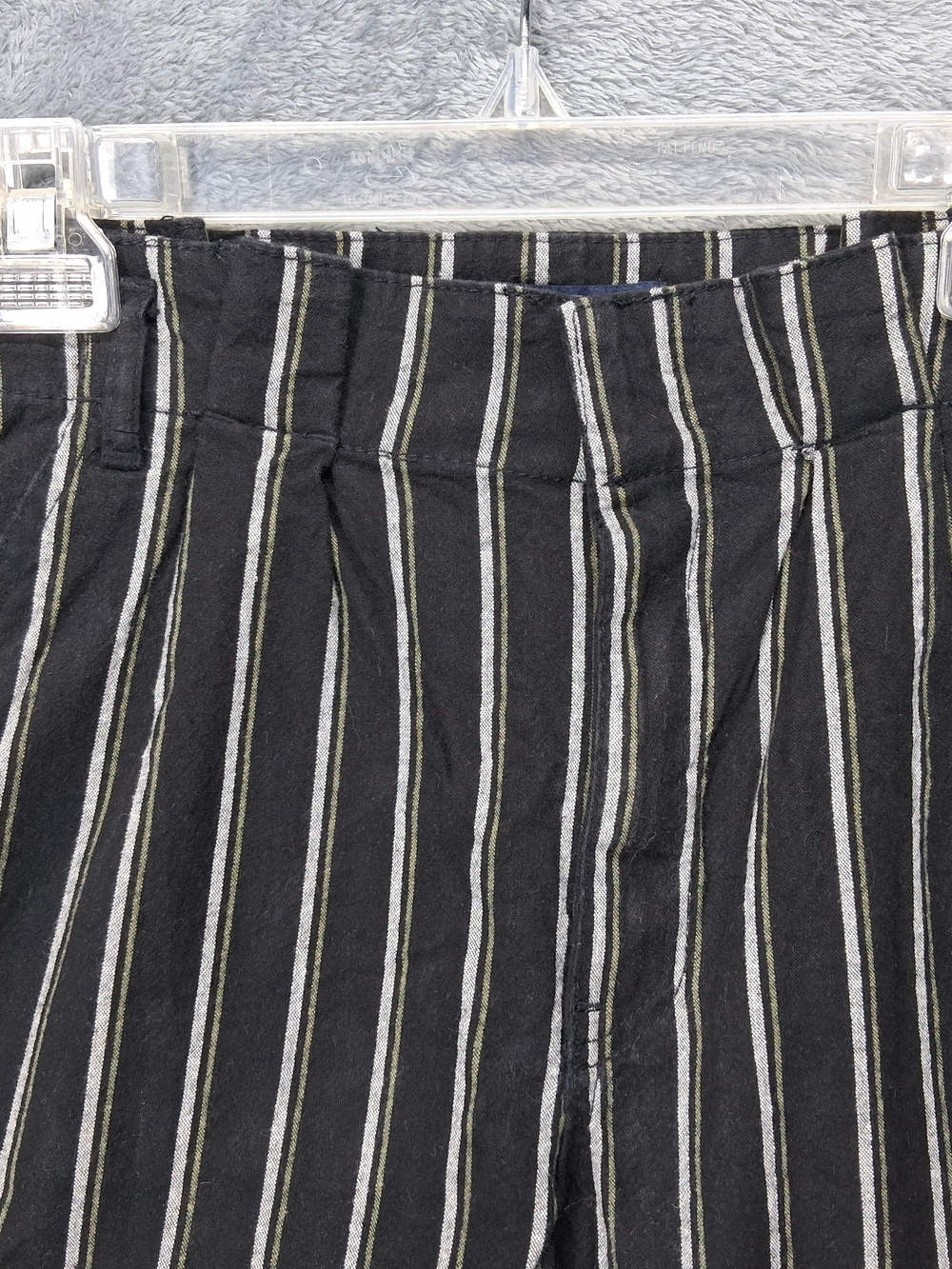 Women's Black Pinstripe Pants Ultra High-Rise Classic Tailored Style - Picture 2 of 16